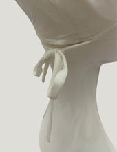 Load image into Gallery viewer, White Satin Lined-Tie-back Cap