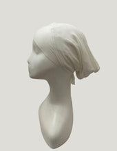 Load image into Gallery viewer, White Satin Lined-Tie-back Cap
